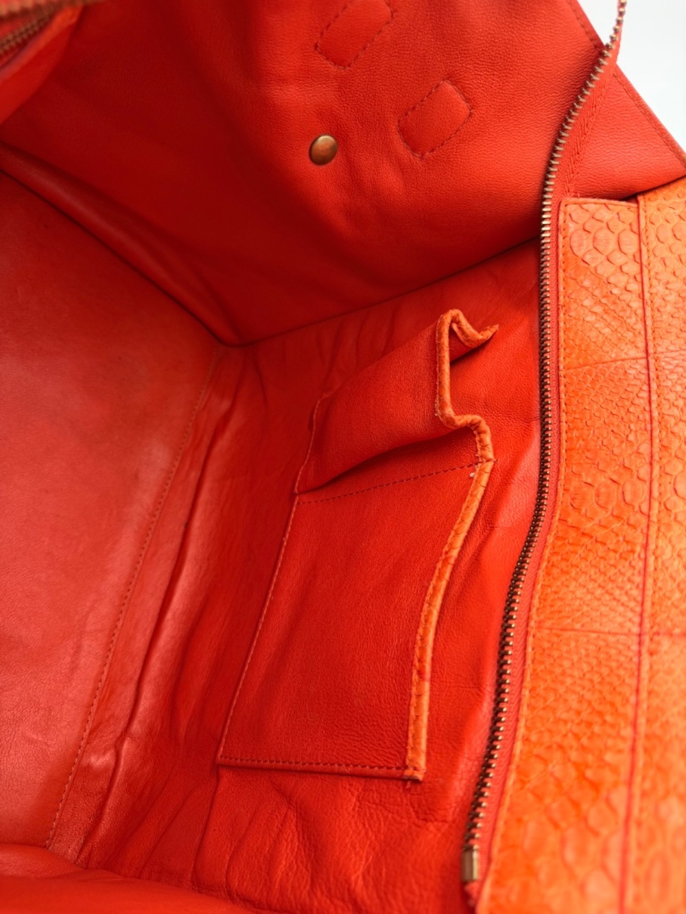 Céline Mini Luggage Tote — Orange Python - Picture 6 of 16